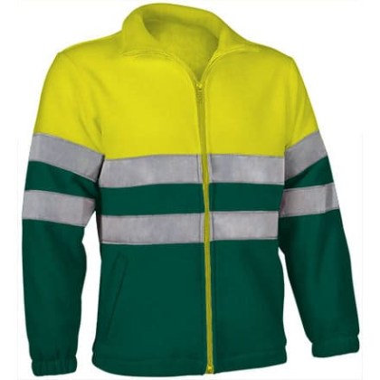 Fleece Jacket Ανακλαστικό - AIRPORT (VL 54800) - Κυπαρισσί με Κίτρινο Φωσφοριζέ - Bottle Green with Fluo Yellow