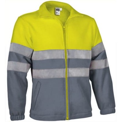 Fleece Jacket Ανακλαστικό - AIRPORT (VL 54800) - Γκρι Τσιμέντου με Κίτρινο Φωσφοριζέ - Cement Grey with Fluo Yellow
