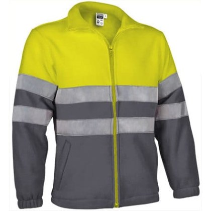 Fleece Jacket Ανακλαστικό - AIRPORT (VL 54800) - Ανθρακί με Κίτρινο Φωσφοριζέ - Charcoal Grey with Fluo Yellow