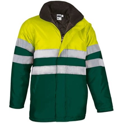 Αδιάβροχο Parka Με Κουκούλα Ανακλαστικό - TRAFFIC (VL 59720) - Κυπαρισσί με Κίτρινο Φωσφοριζέ - Bottle Green with Fluo Yellow