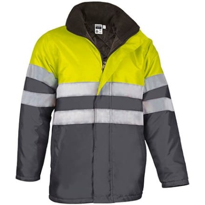 Αδιάβροχο Parka Με Κουκούλα Ανακλαστικό - TRAFFIC (VL 59720) - Ανθρακί με Κίτρινο Φωσφοριζέ - Charcoal Grey with Fluo Yellow