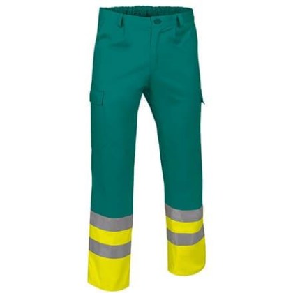 Vl 59660 Panteloni Ergasias Anaklastiko Fluo Yellow Amazon Green